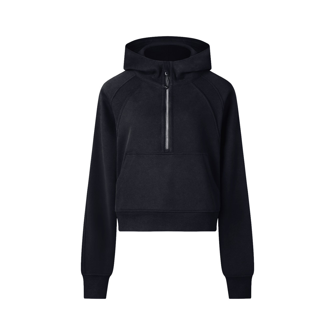 Black/Grey SWAY Cropped Half-Zip Hoodie