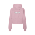 Pink/White SWAY Cropped Half Zip Hoodie