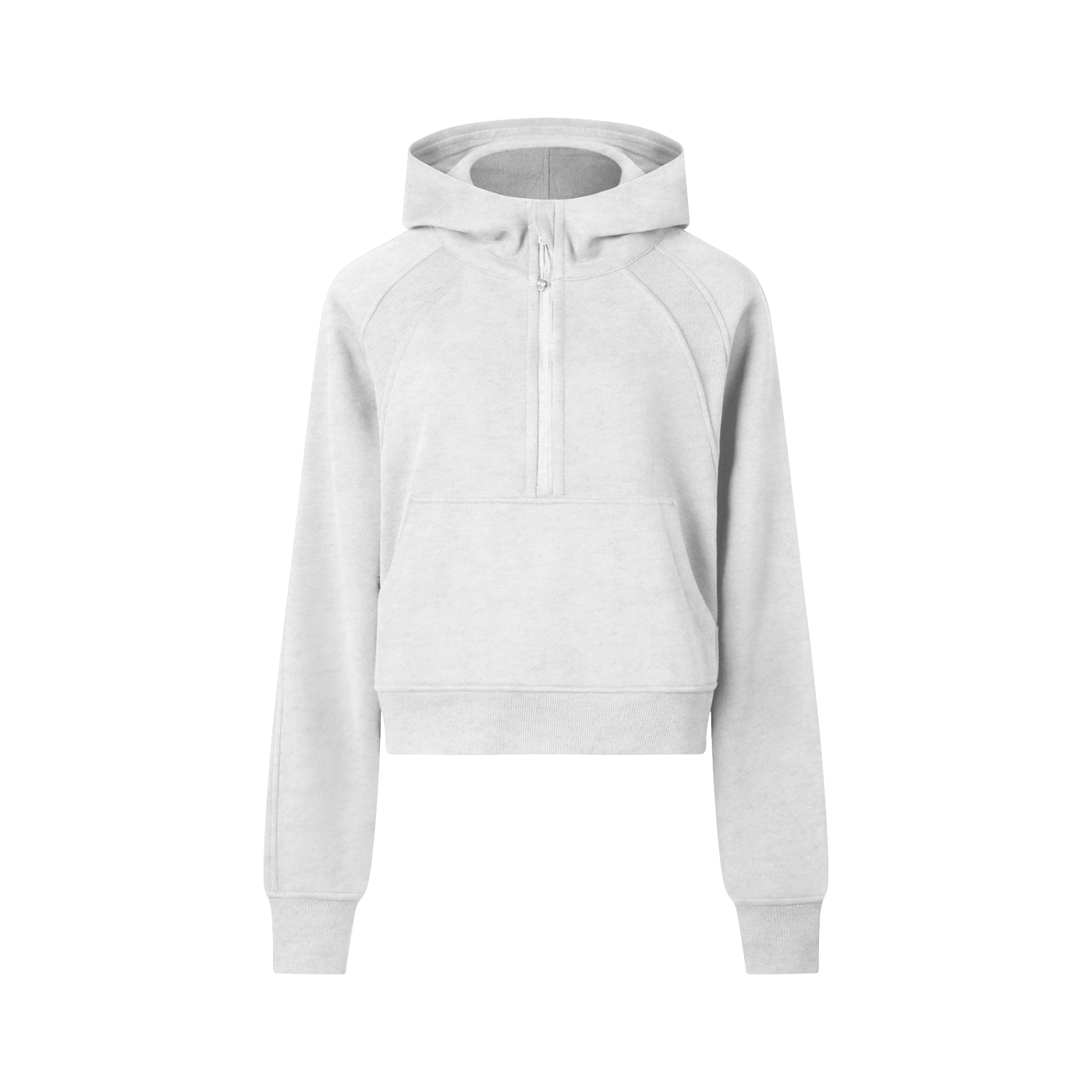 Grey/White SWAY Cropped Half Zip Hoodie