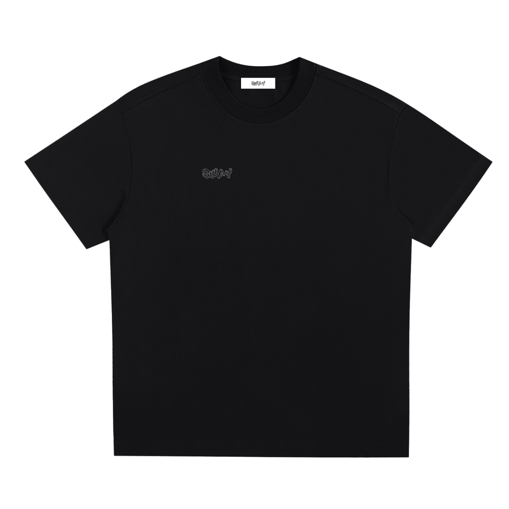 Black SWAY Minimalistic Sorona Quick-Dry Cooling T-Shirt