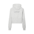 Grey/White SWAY Cropped Half Zip Hoodie
